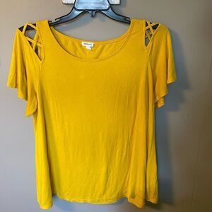 Women’s Large Yellow Westport Strappy Shoulder Blouse